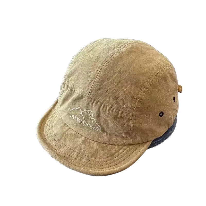 Gorra de visera corta estilo retro de cinco paneles