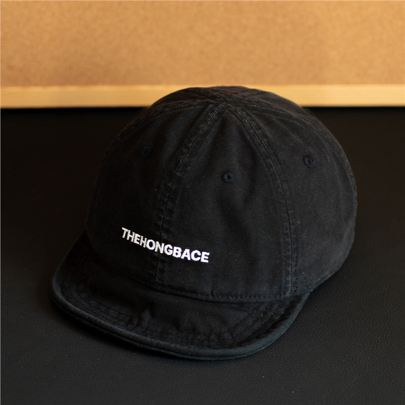 Men Women Washed Cotton Short Brim Baseball Cap Vintage Soft Adjustable Hat