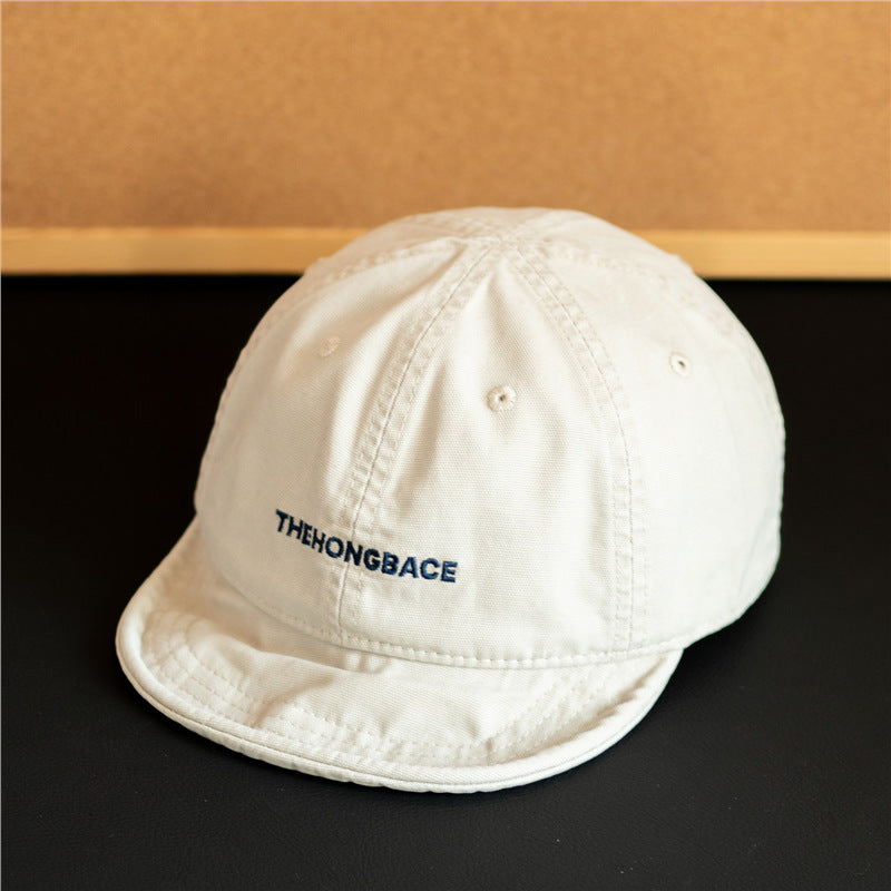 Men Women Washed Cotton Short Brim Baseball Cap Vintage Soft Adjustable Hat