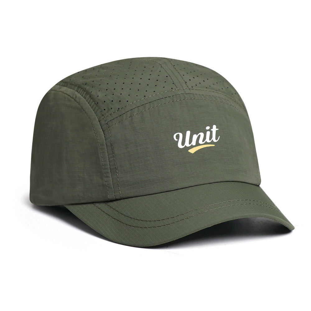 Gorra de béisbol de cinco paneles con malla y secado rápido para hombre
