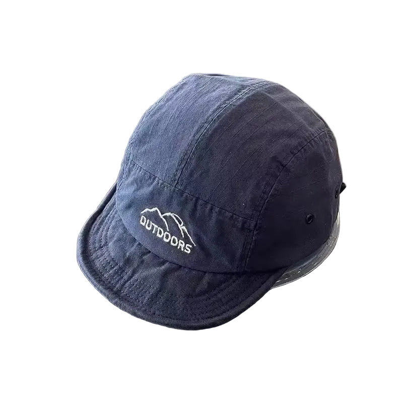 Gorra de visera corta estilo retro de cinco paneles