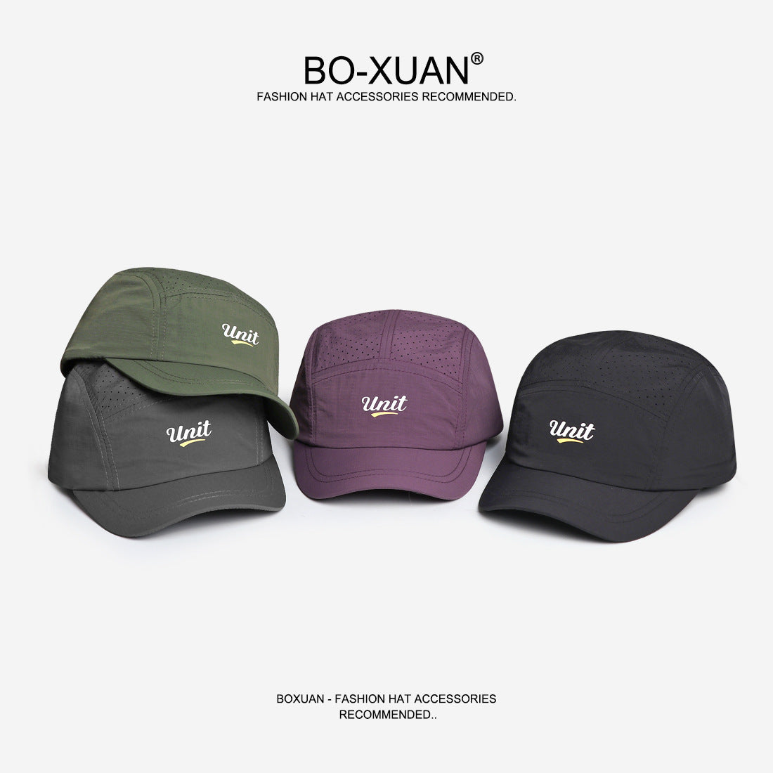 Gorra de béisbol de cinco paneles con malla y secado rápido para hombre