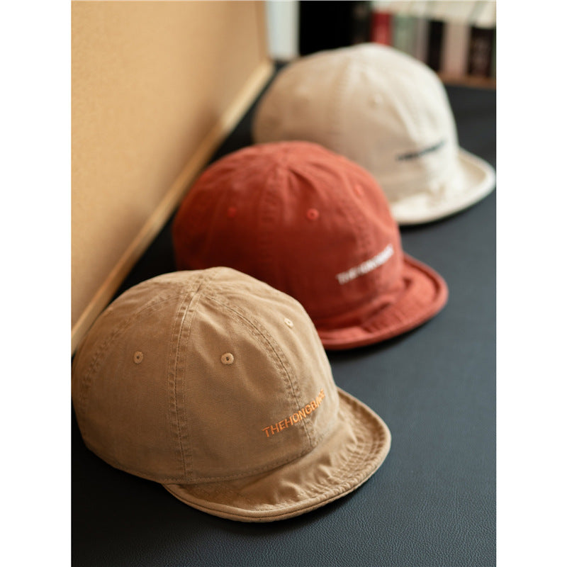 Men Women Washed Cotton Short Brim Baseball Cap Vintage Soft Adjustable Hat
