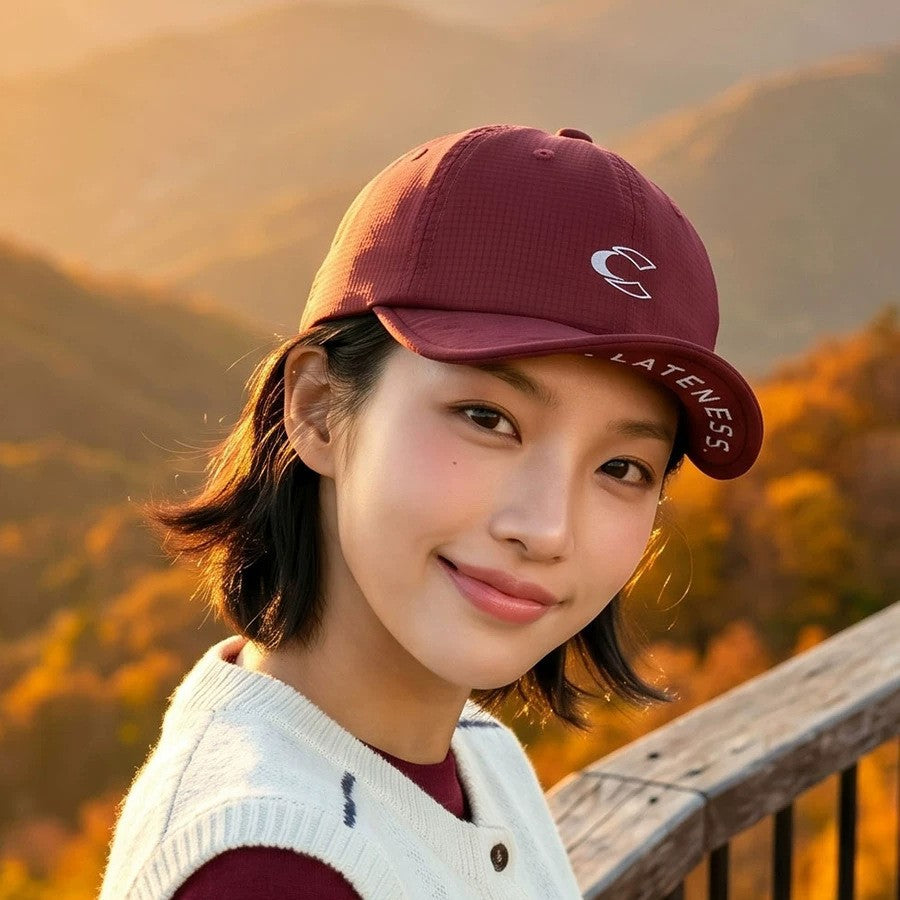 Washed Pure Cotton Baseball Cap With Embroidered Letter C