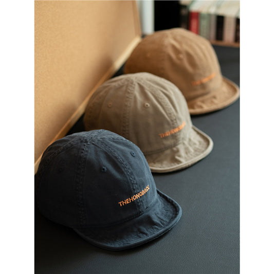 Men Women Washed Cotton Short Brim Baseball Cap Vintage Soft Adjustable Hat