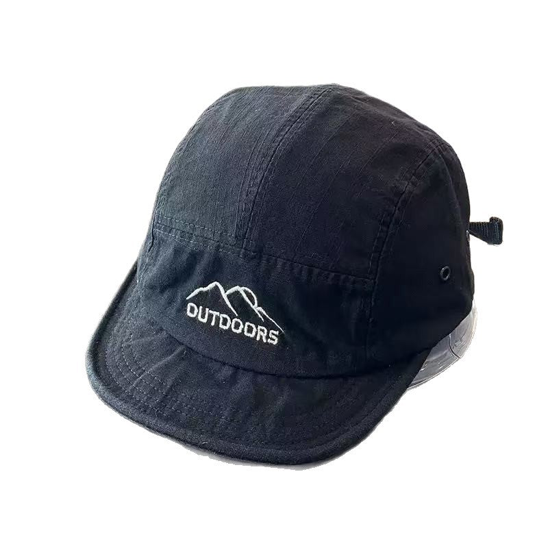 Gorra de visera corta estilo retro de cinco paneles