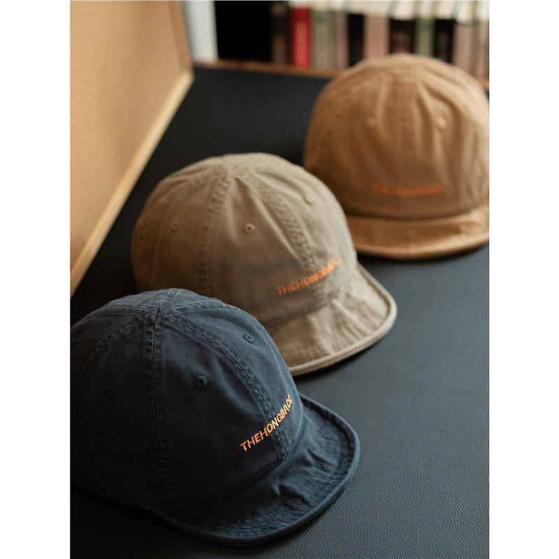 Men Women Washed Cotton Short Brim Baseball Cap Vintage Soft Adjustable Hat