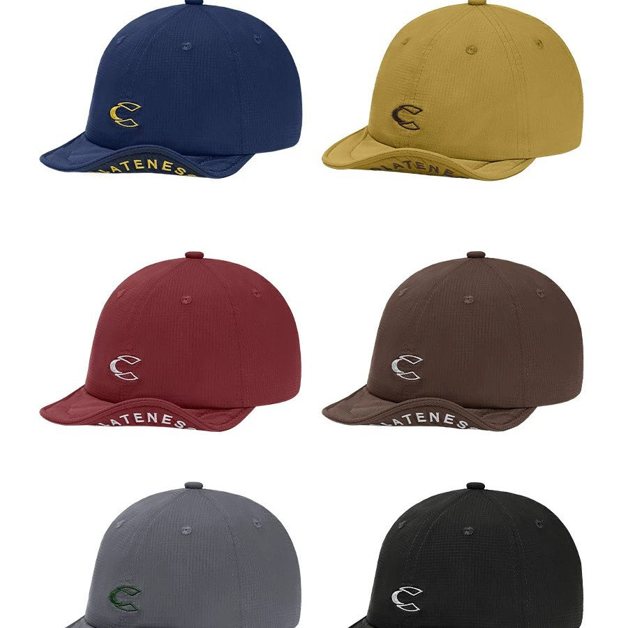 Washed Pure Cotton Baseball Cap With Embroidered Letter C