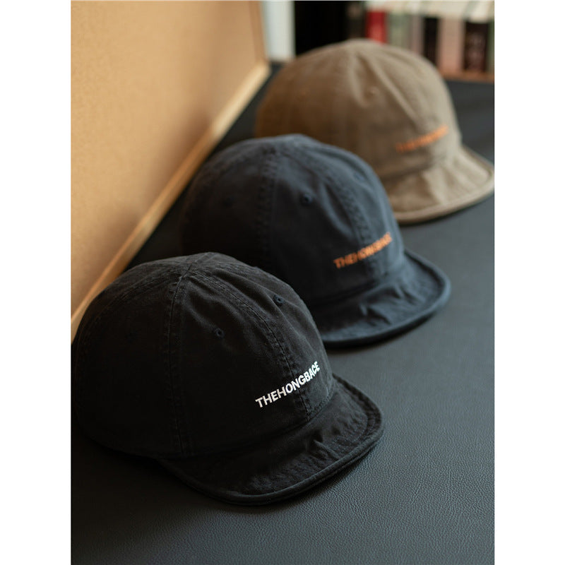 Men Women Washed Cotton Short Brim Baseball Cap Vintage Soft Adjustable Hat