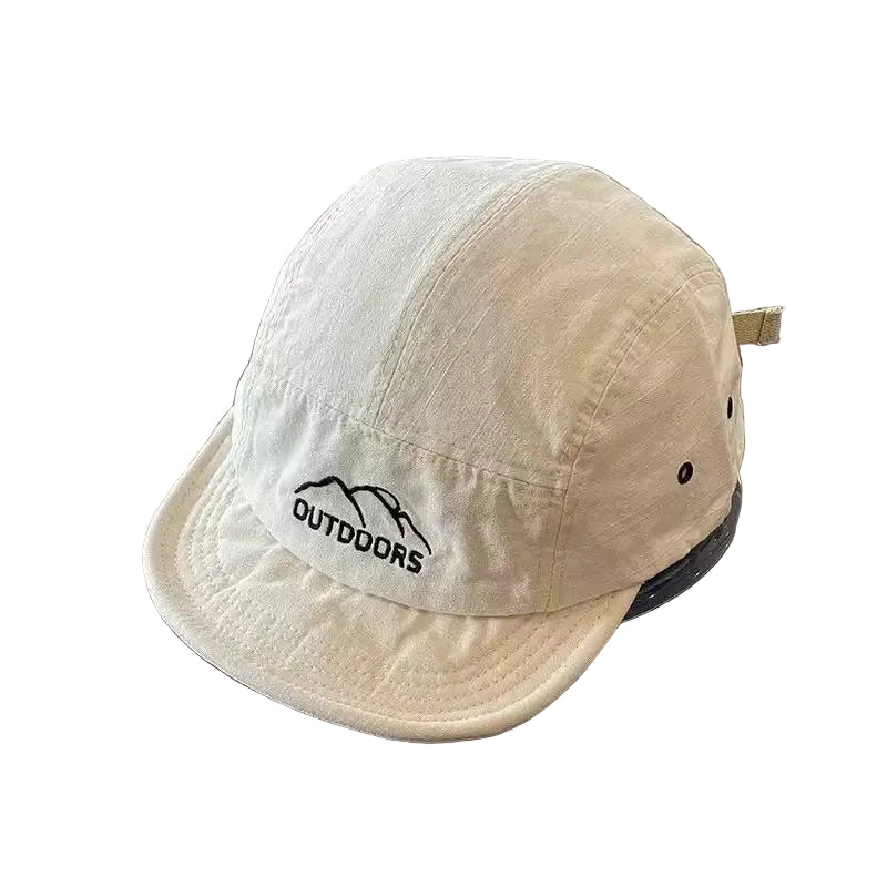 Gorra de visera corta estilo retro de cinco paneles